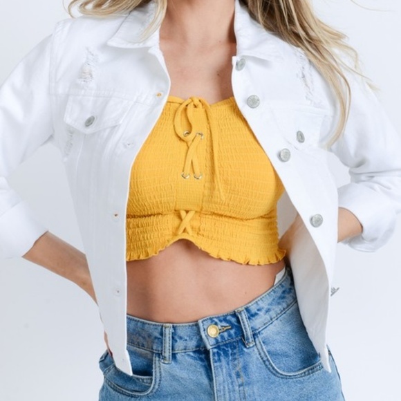 🆕 Harper - White Denim Jacket - Picture 3 of 4